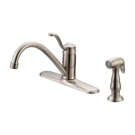Oakbrook Collection OakBrook Tucana One Handle Brushed Nickel Kitchen Faucet Side Sprayer Included 67814W-1104